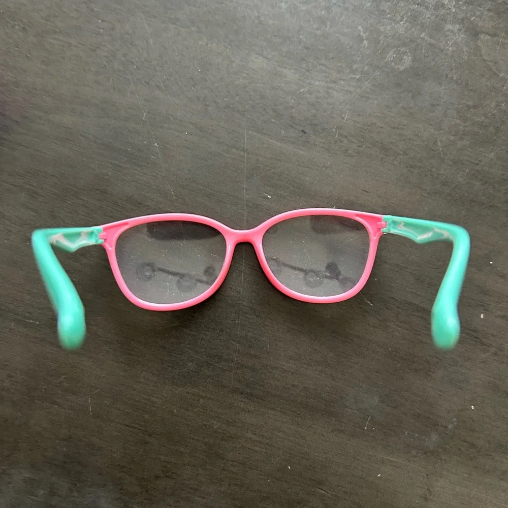 Kids Pink and Green Glasses with Car Shaped Case